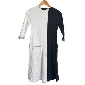 Hadas by Kidichic Girls Black White Knee Length Fancy 3/4 Sleeve Dress Size 18